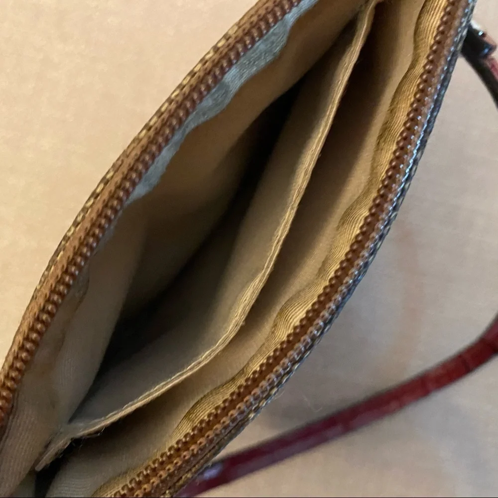 Coach Wristlet with Detachable Strap Vintage Brown and Red Monogram